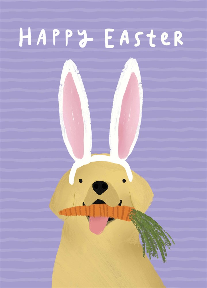 Dog Bunny Easter Card