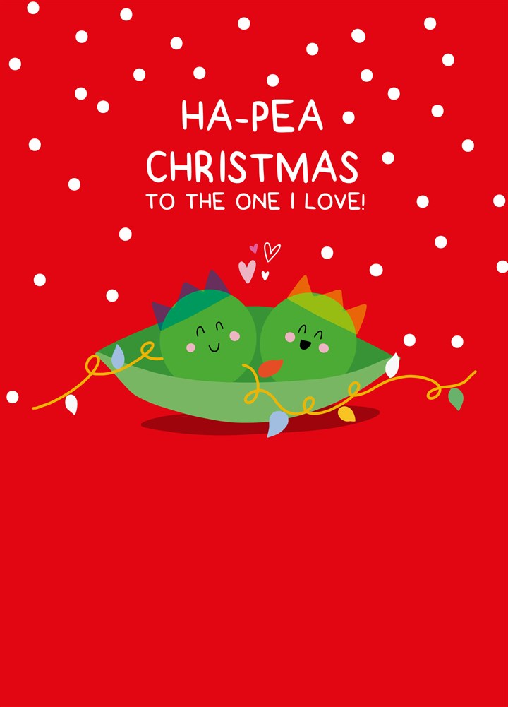 The One I Love Ha-Pea Christmas Card
