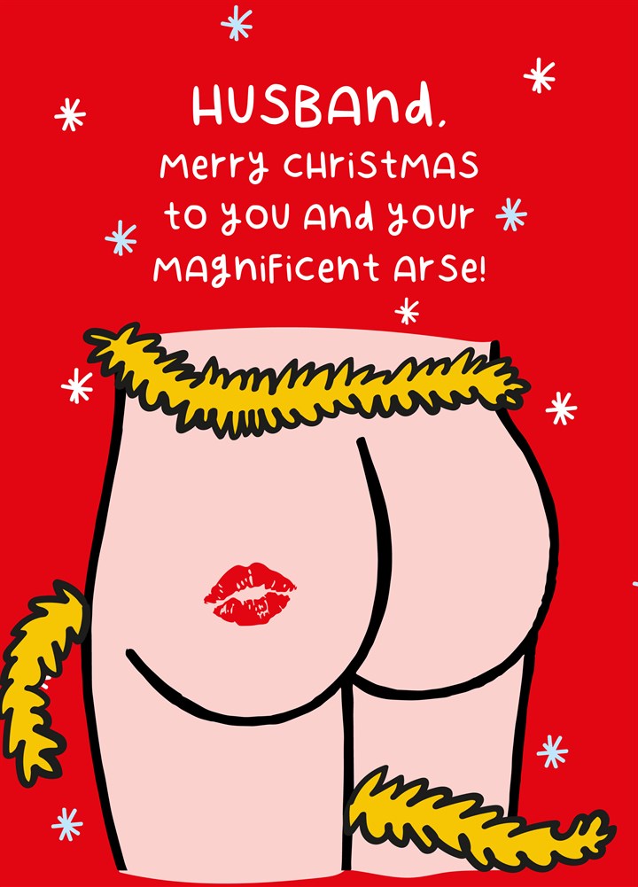 Husband Magnificent Arse Christmas Card