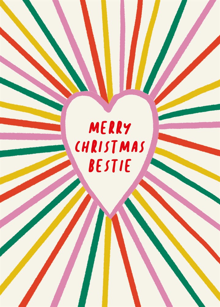 Heart Christmas Bestie Card