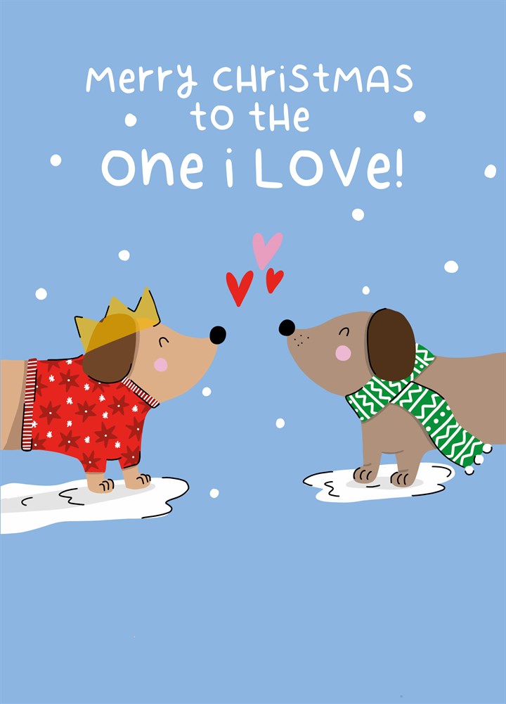 The One I Love Dog Couple Christmas Card