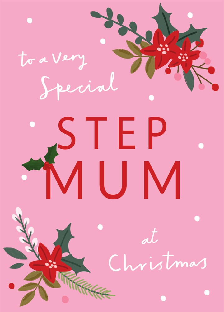 Step Mum Winter Foliage Christmas Card