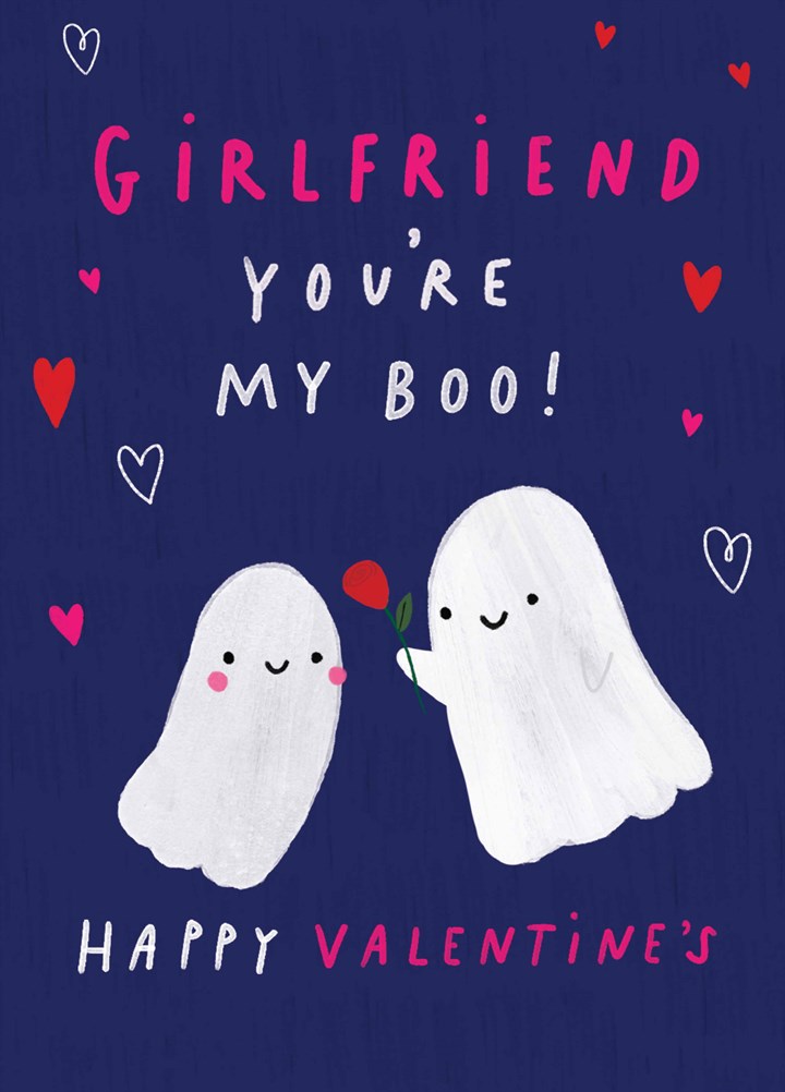 Girlfriend Boo Ghost Valentine's Card