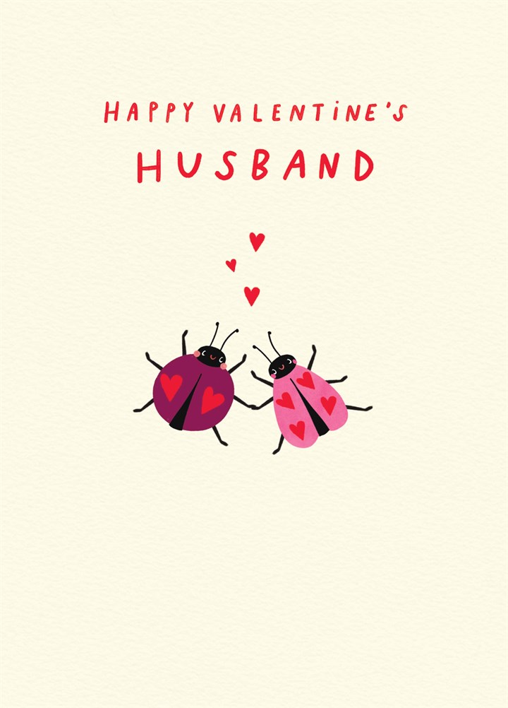 Husband Love Bugs Valentine's Card