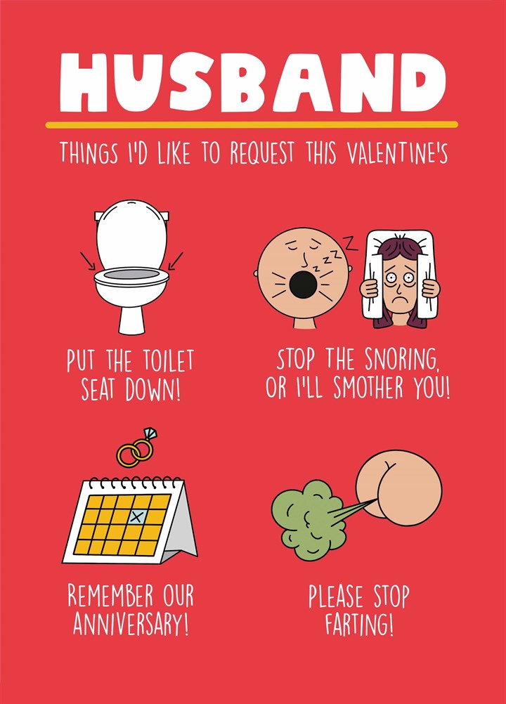 Husband Requests Valentine's Card