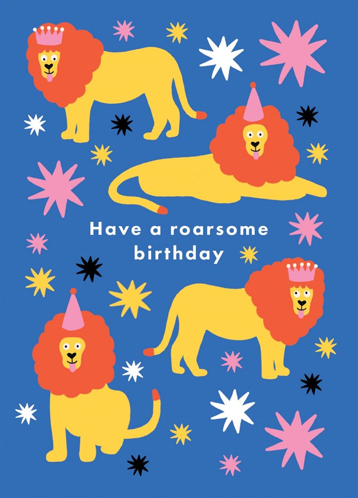 Roarsome Birthday Lions Greetings Card
