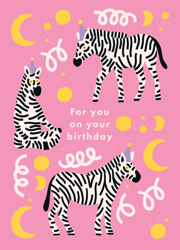 Birthday Zebras Greetings Card