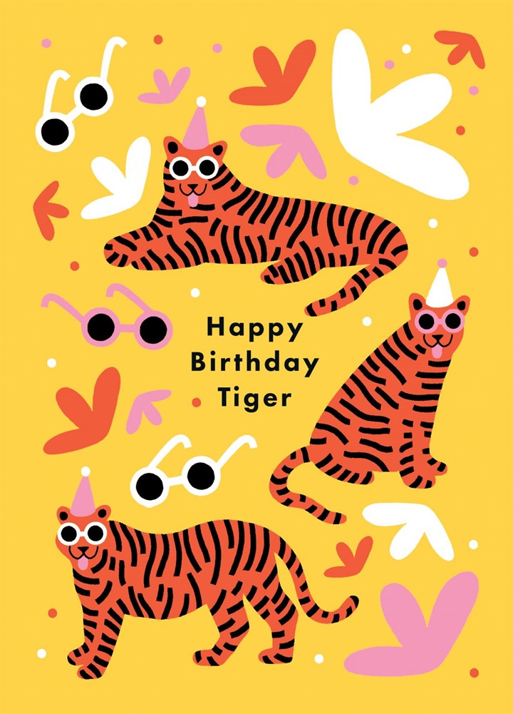 Happy Birthday Tigers Greetings Card
