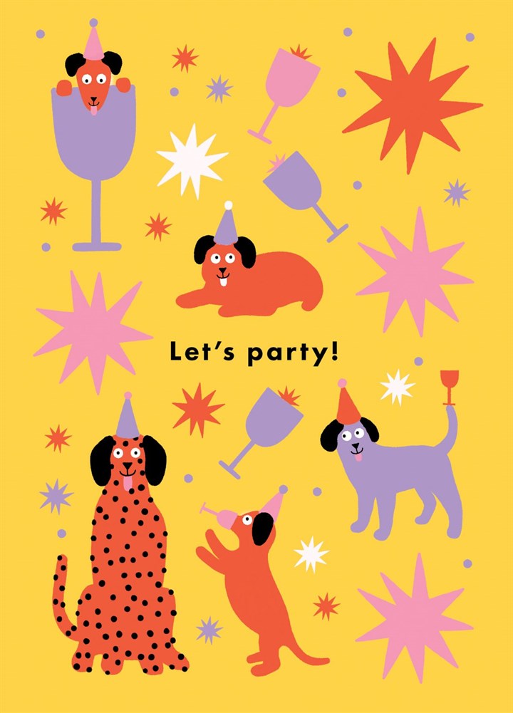 Let's Party Dogs Greetings Card