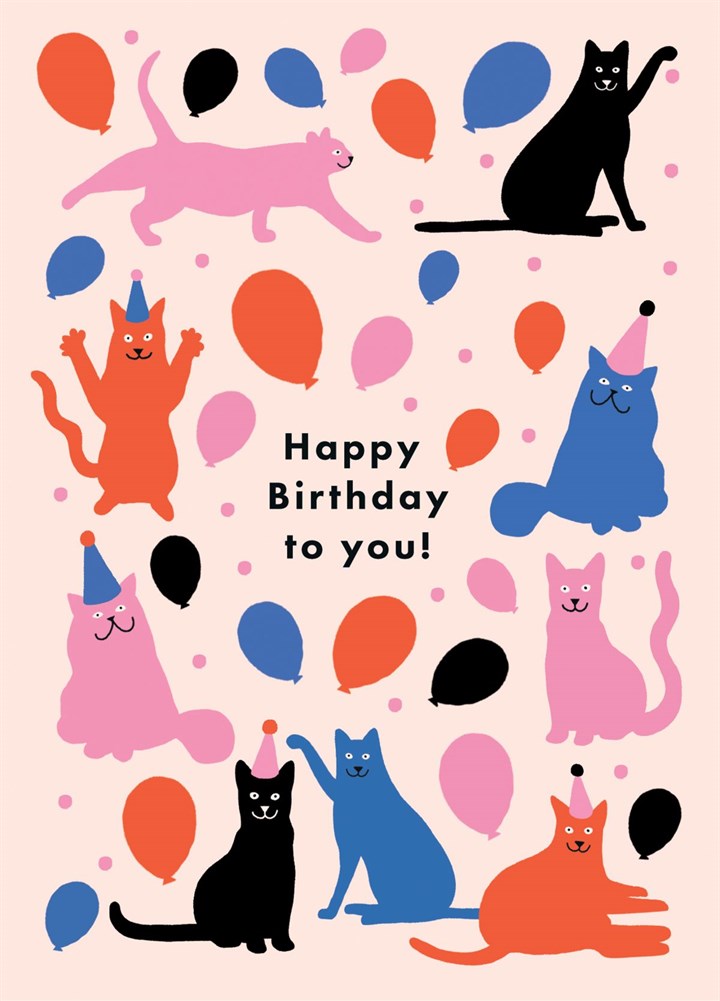 Birthday Cats Greetings Card