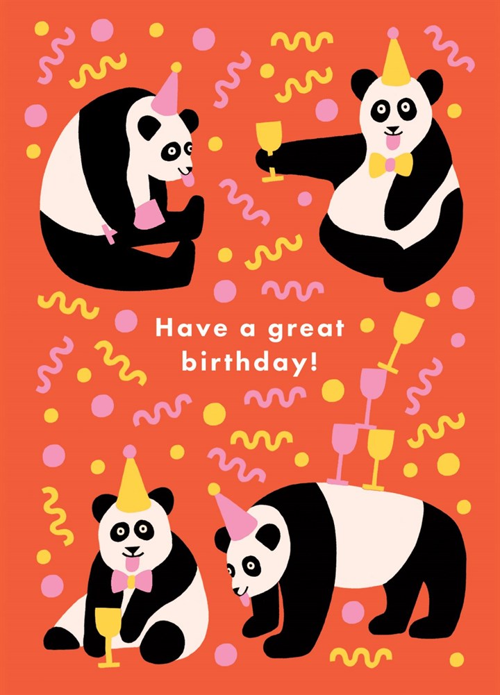 Birthday Pandas Greetings Card