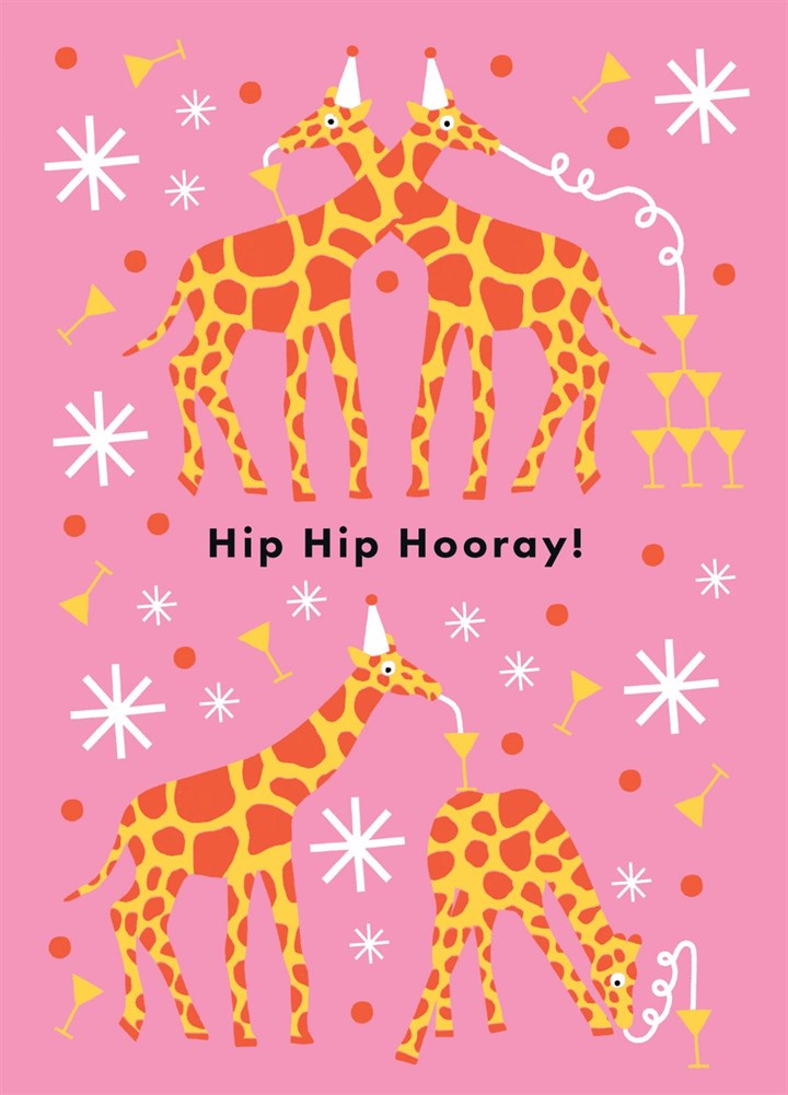 Hip Hip Hooray Giraffe Greetings Card