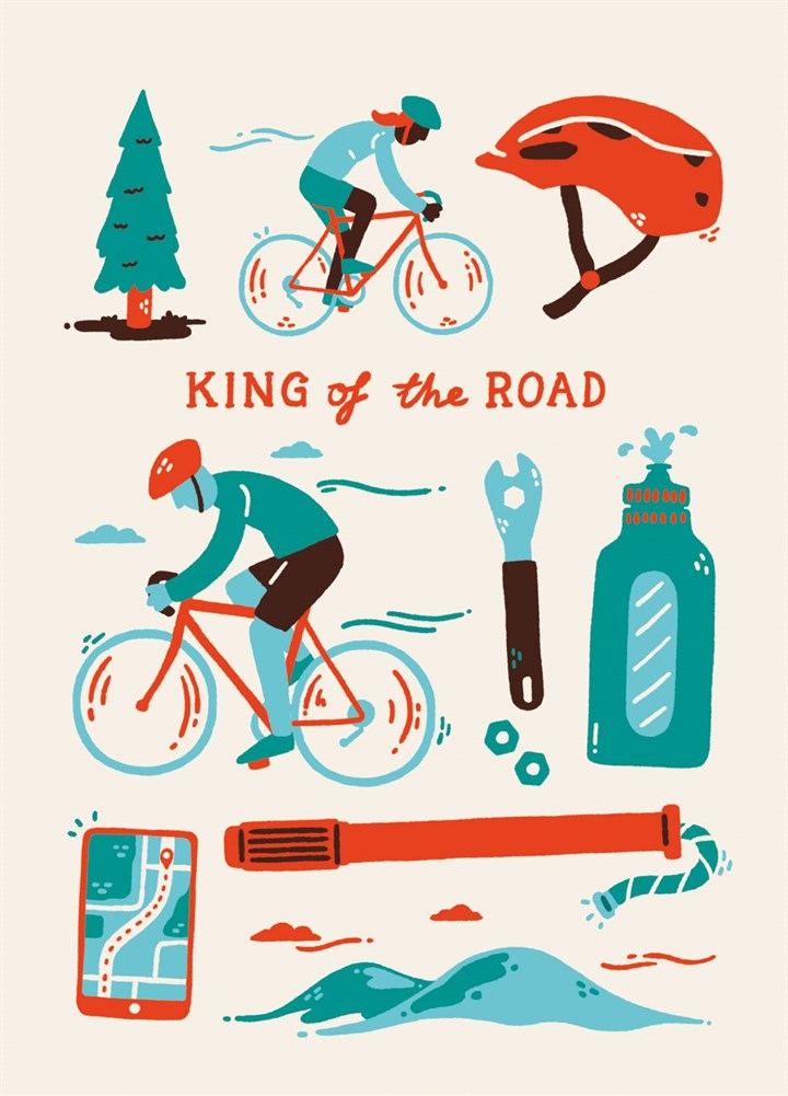 King Of The Road Bike Greetings Card