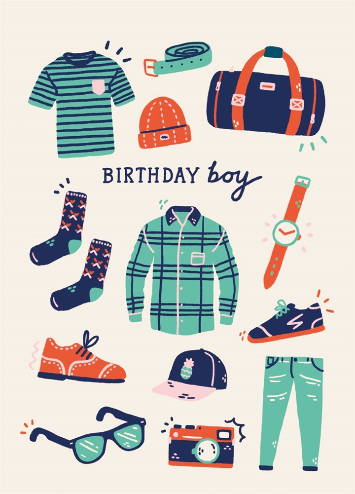 Birthday Boy Clothing Greetings Card