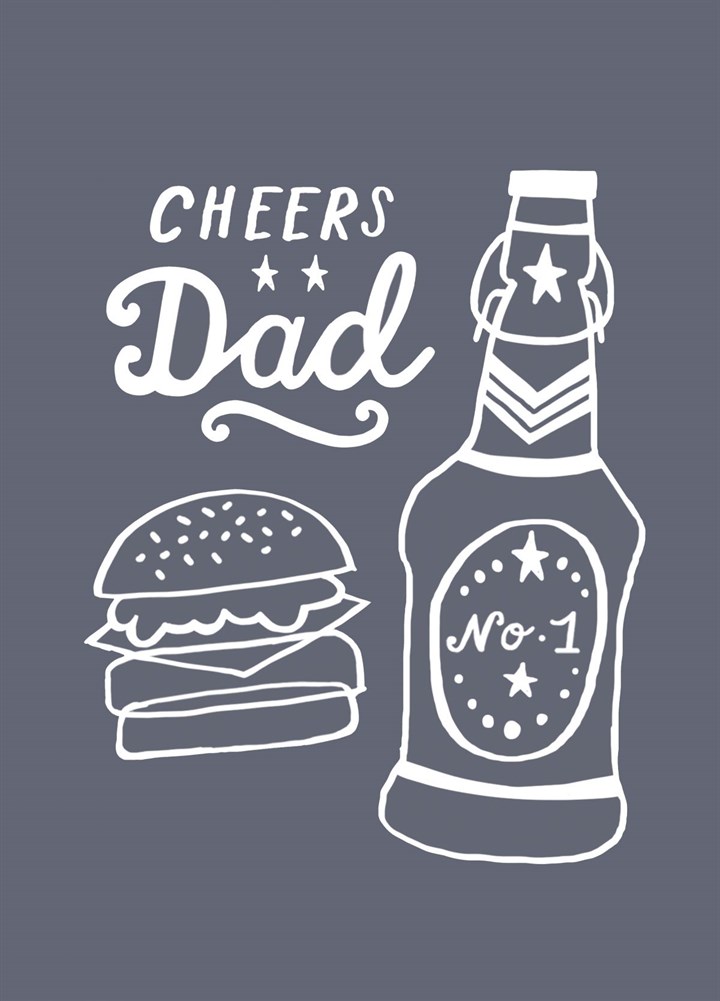 Cheers Dad Burger & Beers Greetings Card