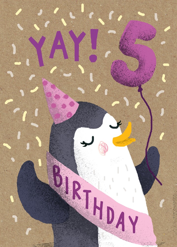 5 Yay Penguin Card