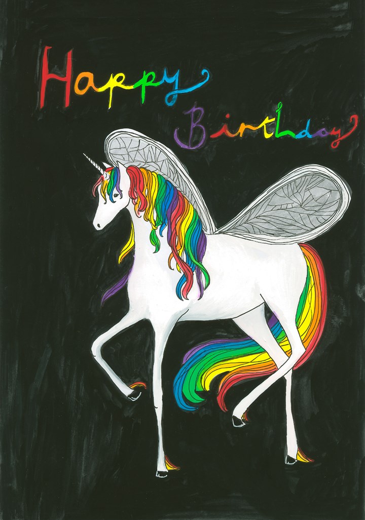 Happy Birthday Rainbow Unicorn Card