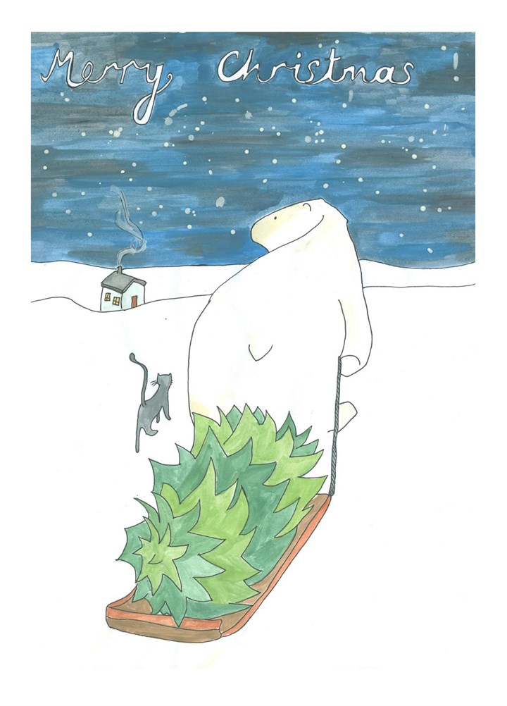 Polar Bear Christmas Tree Card