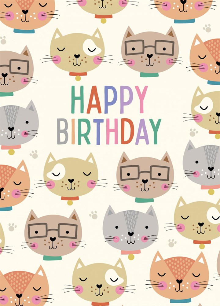Happy Birthday Cute Cats Card