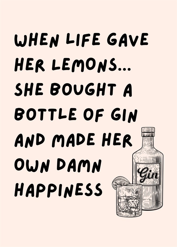 Gin Birthday Card, Birthday Cards For Her Women Female