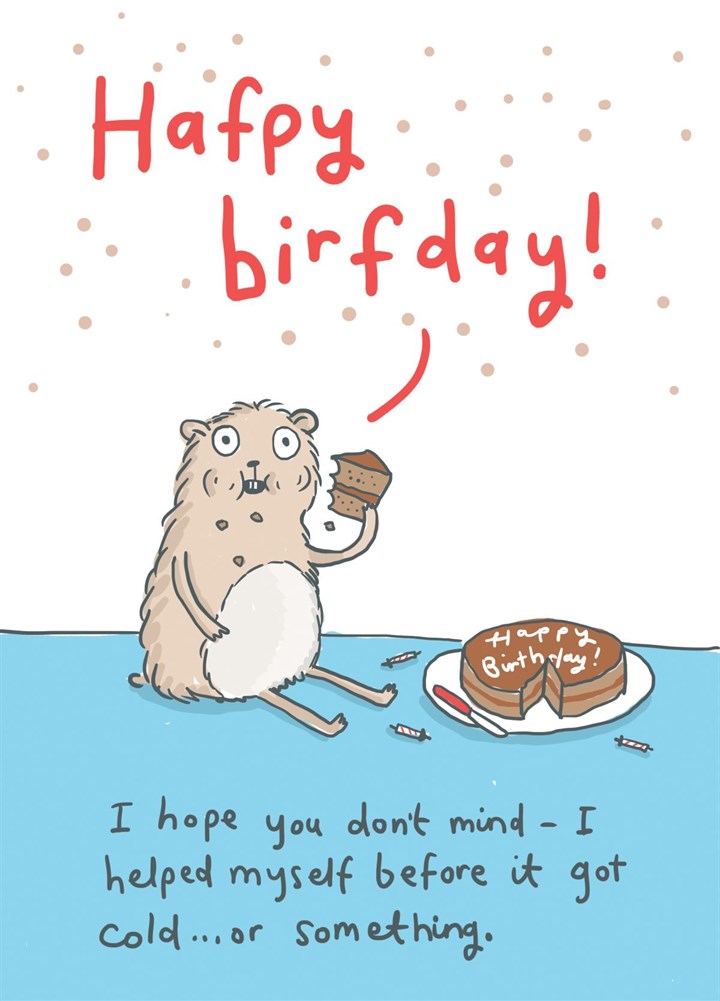 Cute Hamster Birthday Cake Card | Scribbler