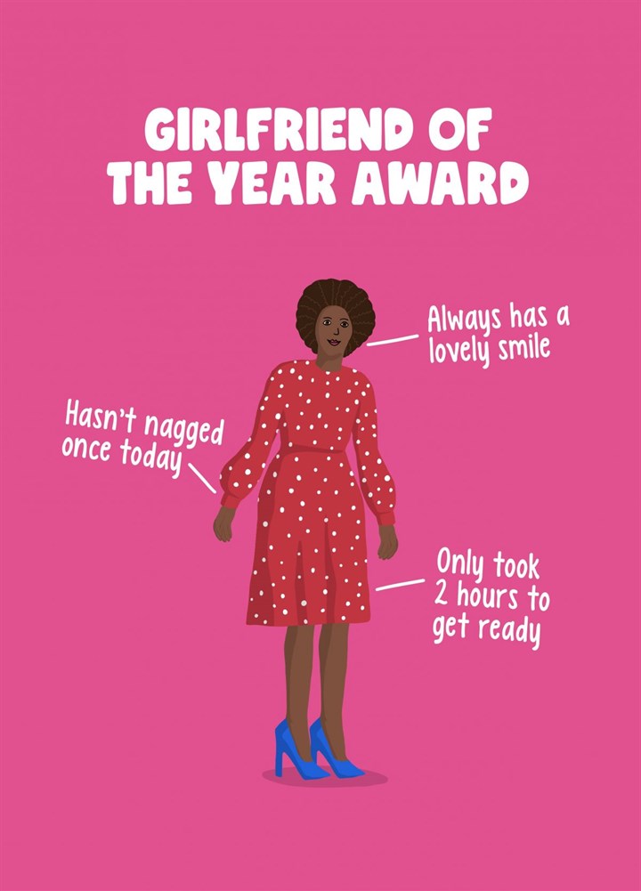 Girlfriend Of The Year Award Valentine's Card
