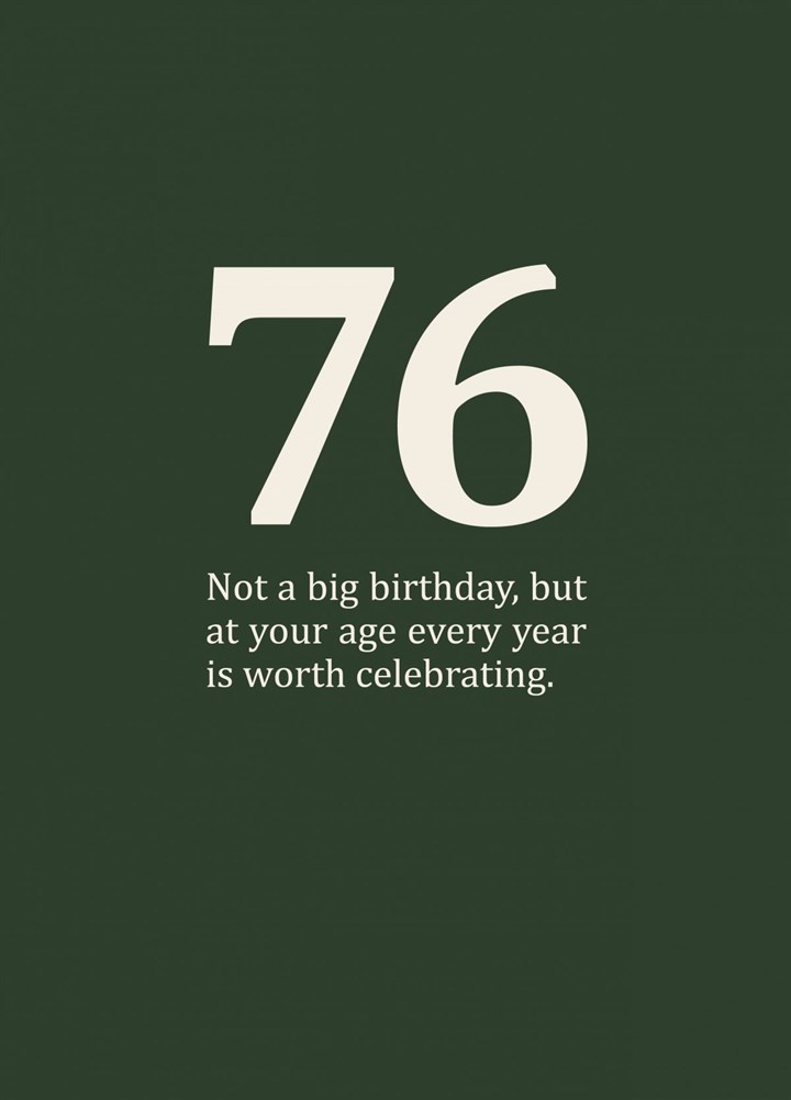 76th Birthday Card