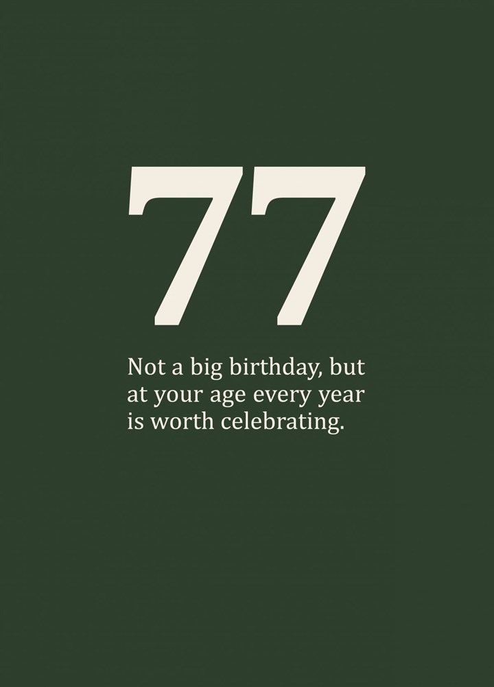 77th Birthday Card