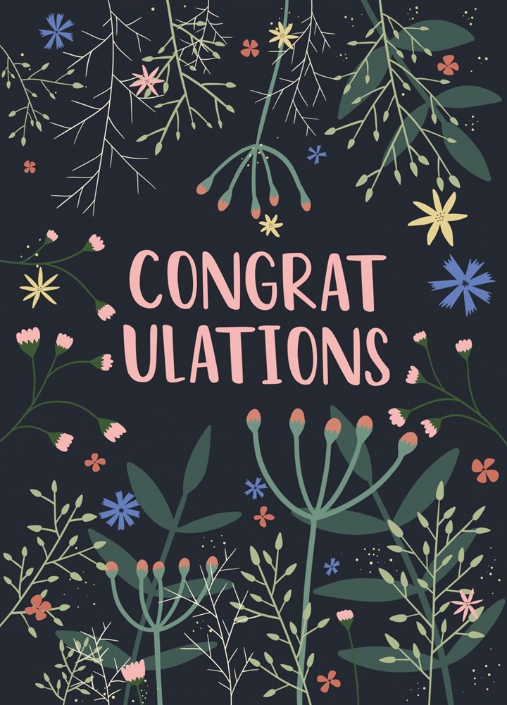 Pretty Floral Congratulations Card