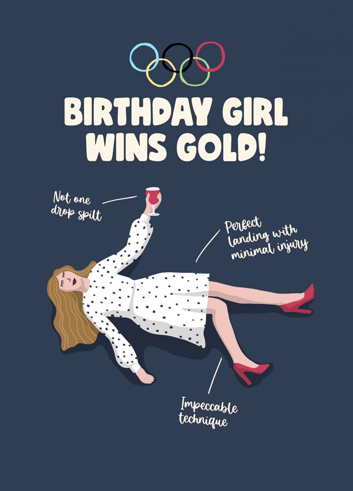 Olympic Gold Birthday Girl Card