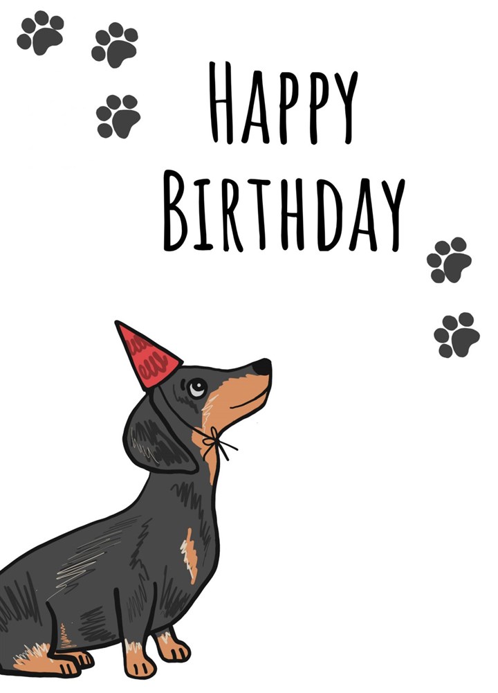 Happy Birthday Dachshund Card