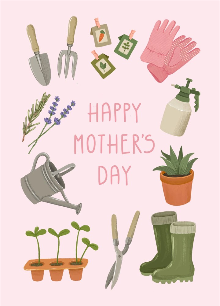 Cute Gardening Card For Mum