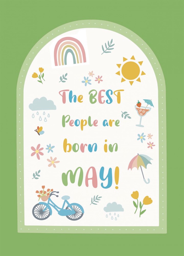 Cute May Inspired Birthday Card