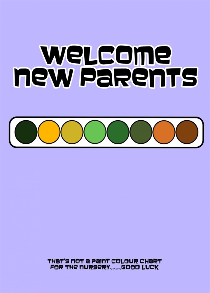 Welcome New Parents Poo Colour Chart Card