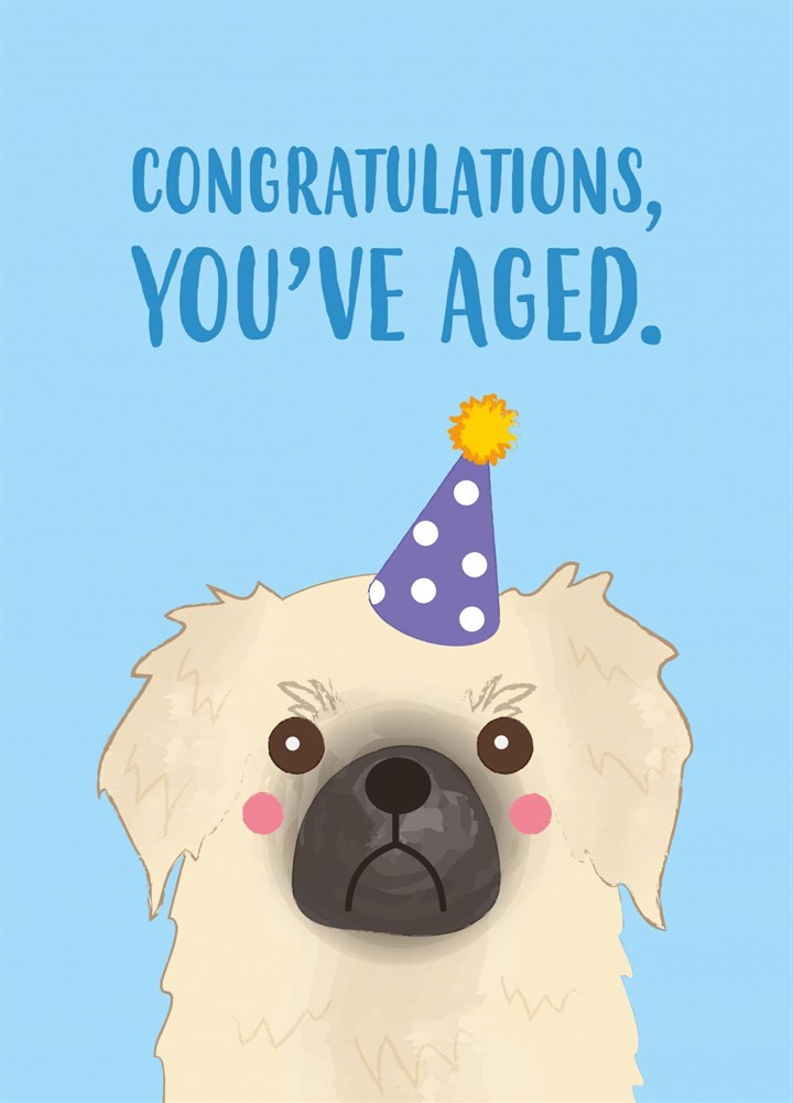 Congratulations, You've Aged, Grumpy Dog Card