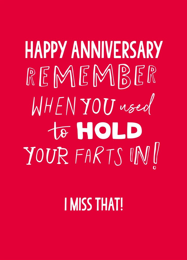 Happy Anniversary, Holding Farts In Card