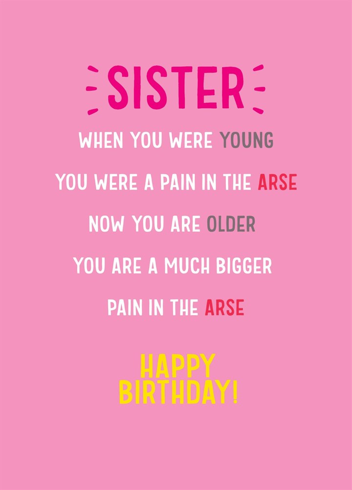 Sister, When You Were Young... Card