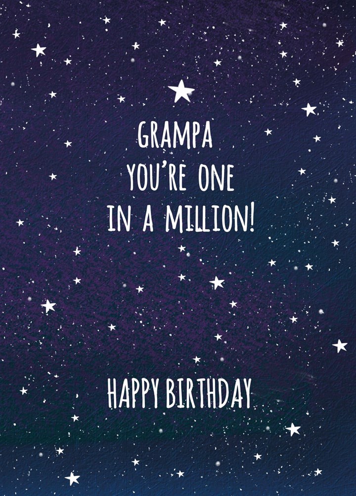 Grampa You're One In A Million Card
