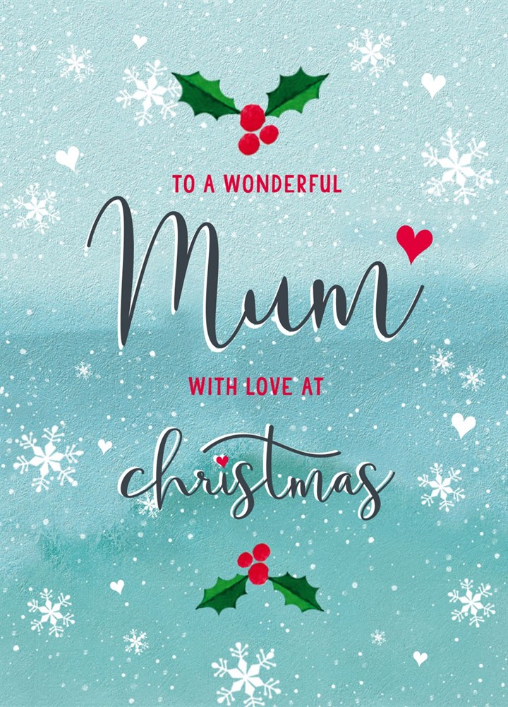 Wonderful Mum At Christmas Card