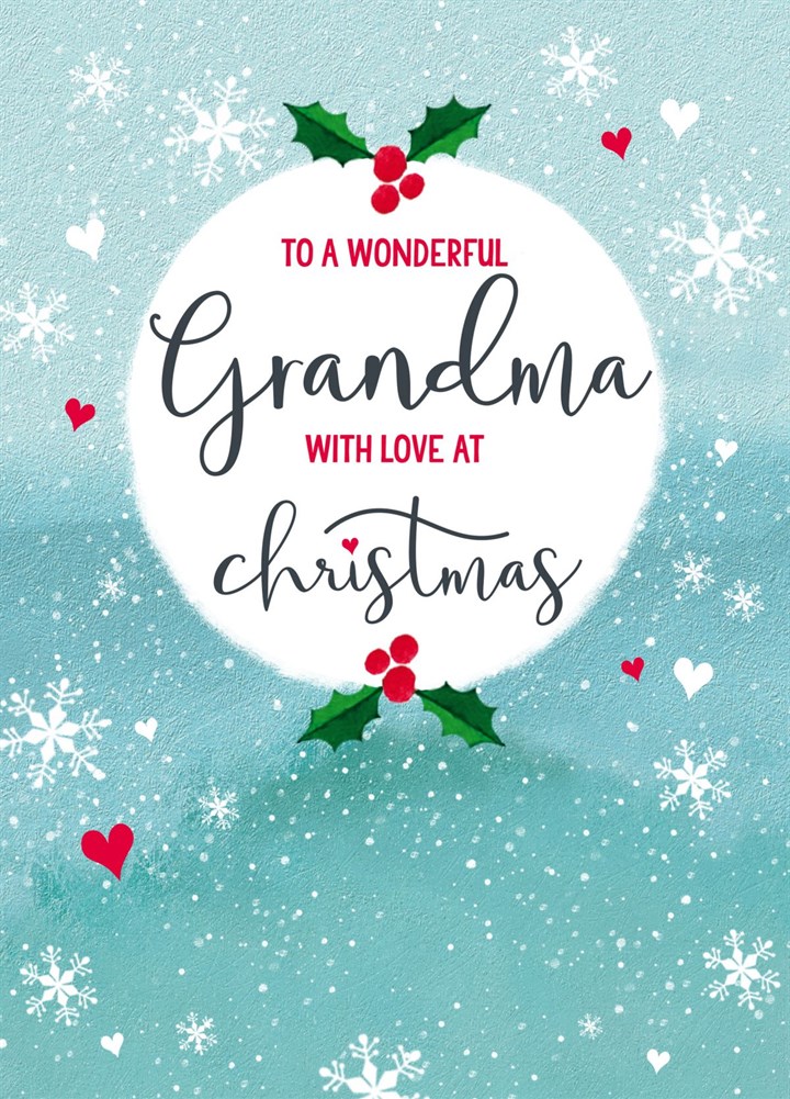 Wonderful Grandma At Christmas Card