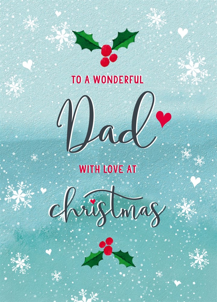 Wonderful Dad At Christmas Card