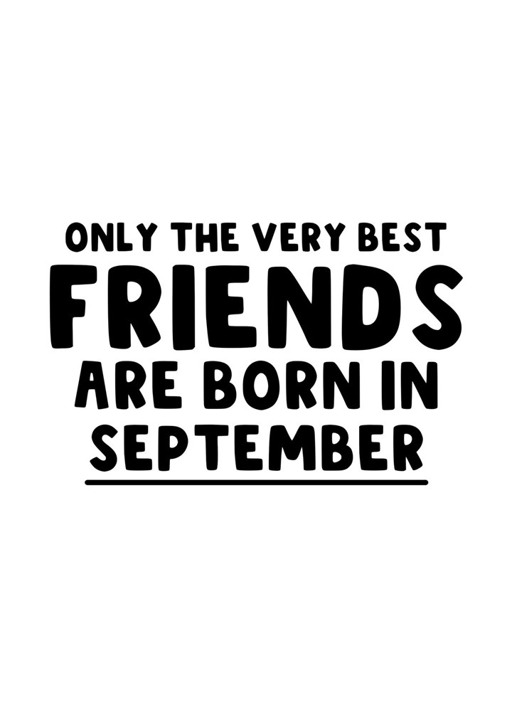 Best Friend September Birthday Card