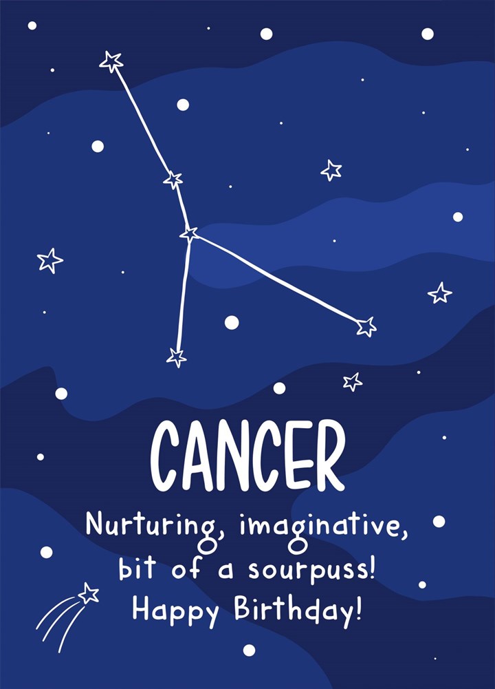 Cancer Star Sign Zodiac Card