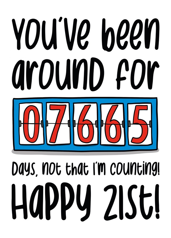 21st Birthday Days Counter Card