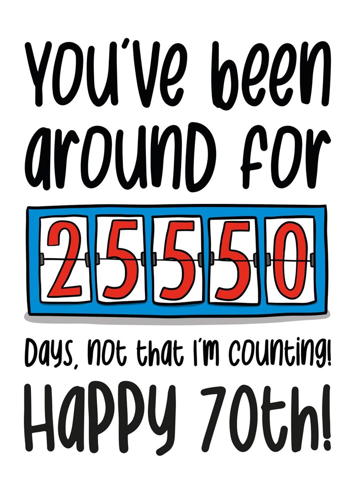 70th Birthday Days Counter Card
