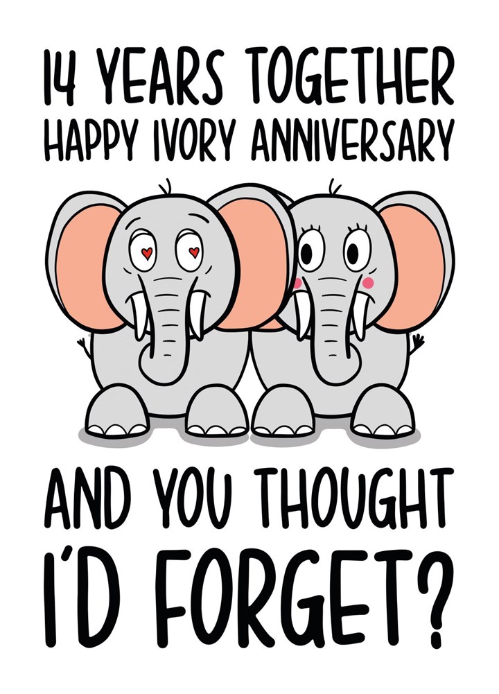 Ivory 14 Year Anniversary Card