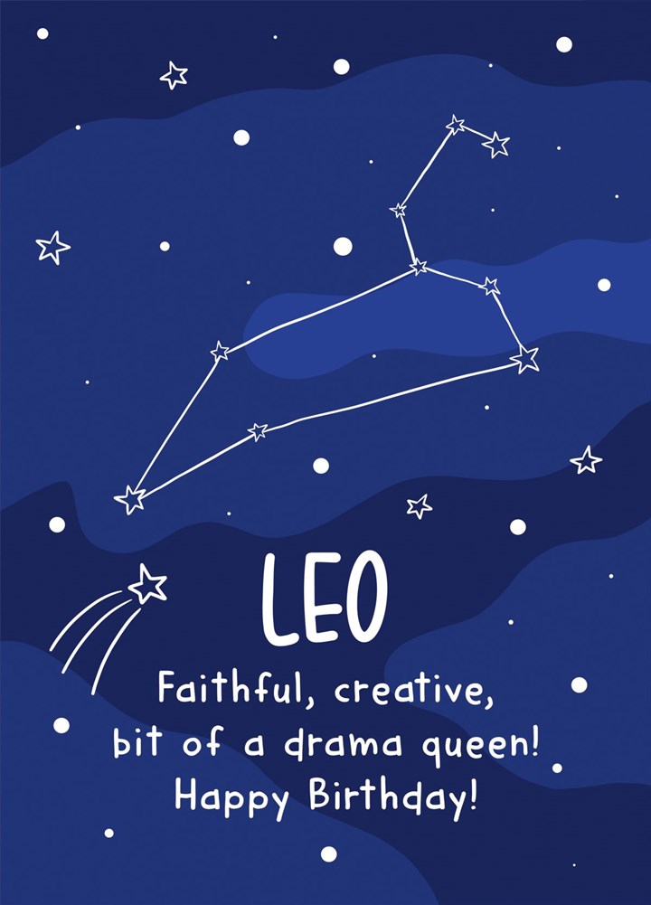 Leo Zodiac Birthday Card
