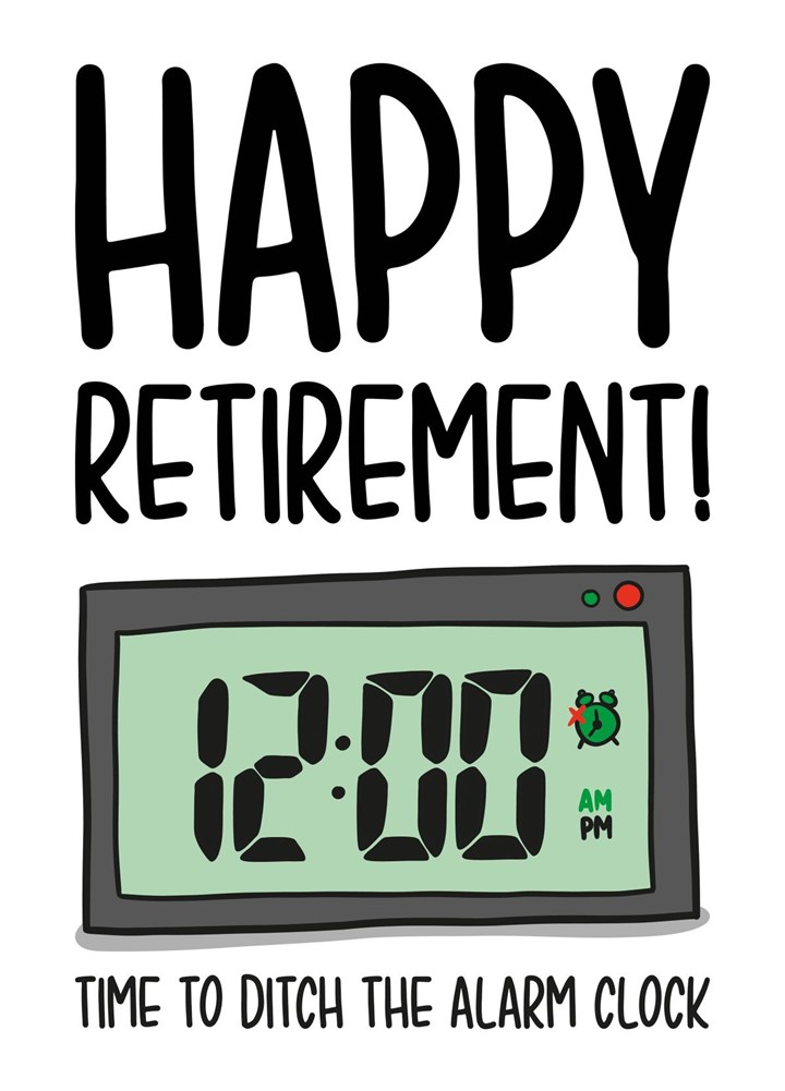 Alarm Clock Retirement Card