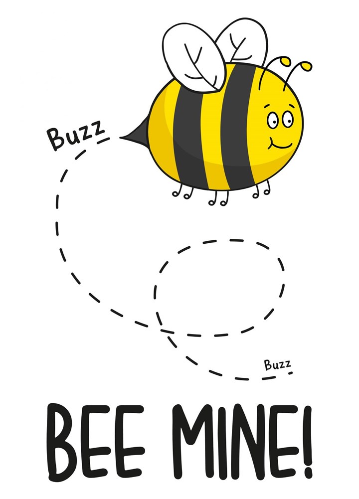 Bee Mine Cute Pun Anniversary Card