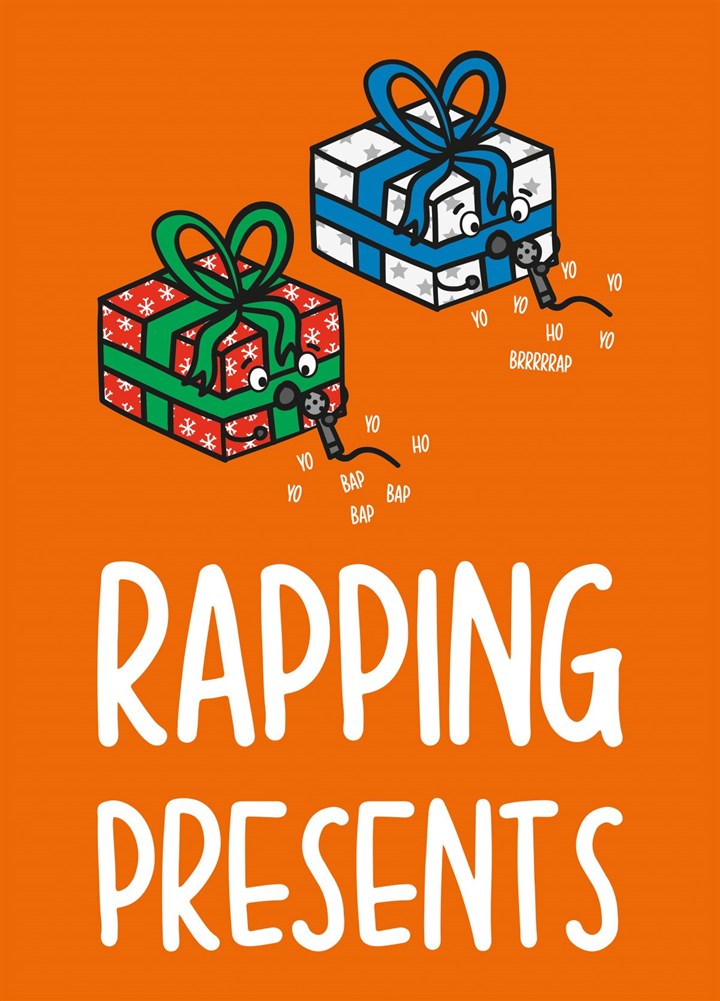 Rapping Presents Christmas Card